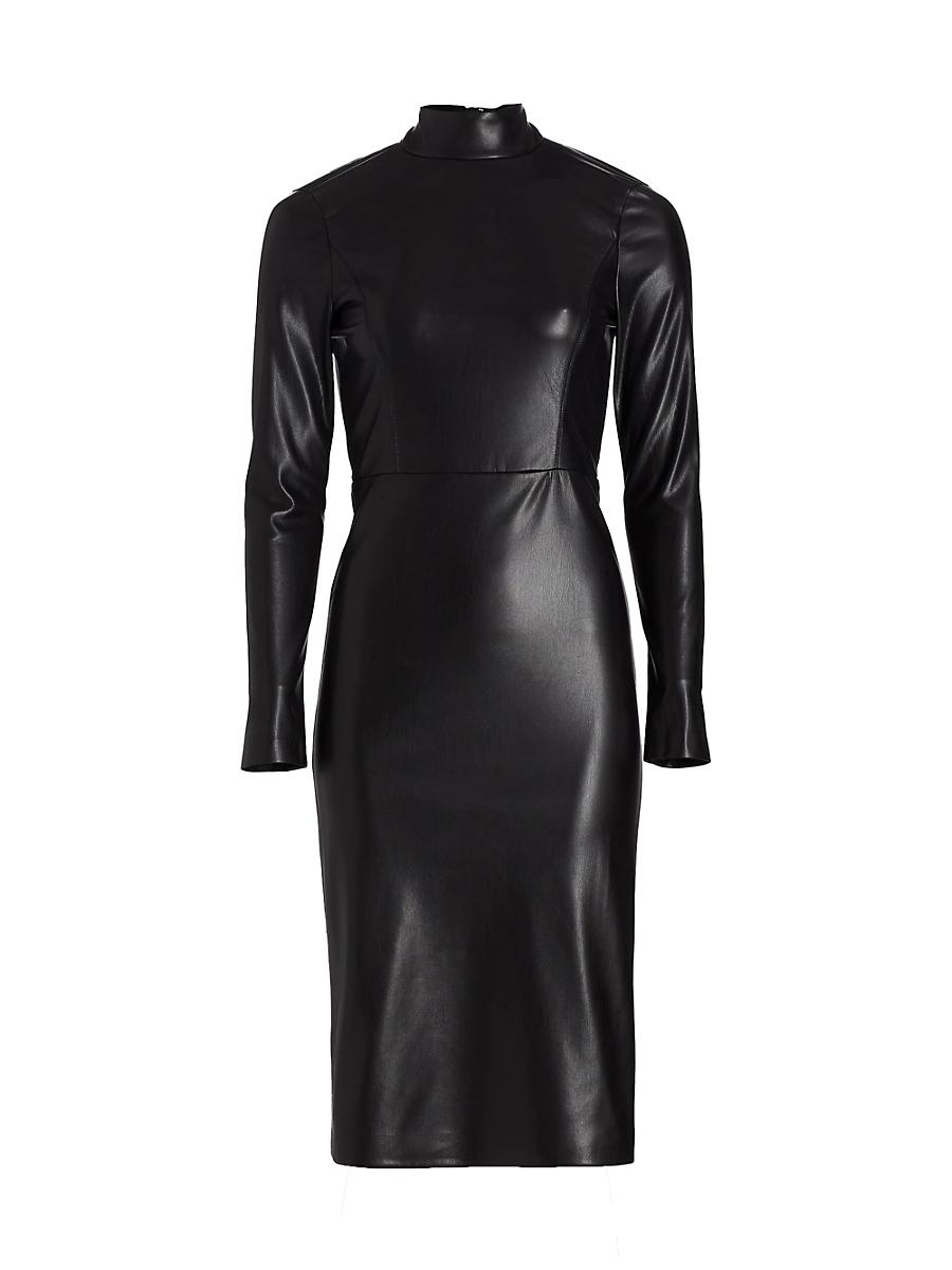 Womens Delora Faux Leather Sheath Dress Product Image