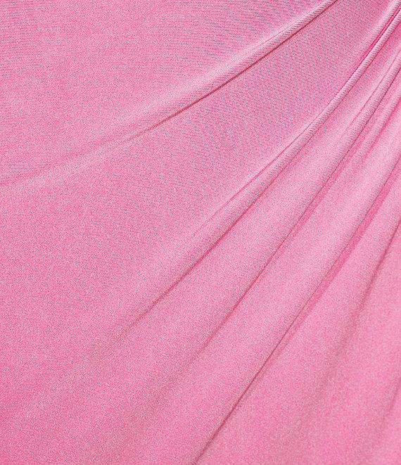 GB Social Jersey Ruched Lace-Up Back Long Dress Product Image