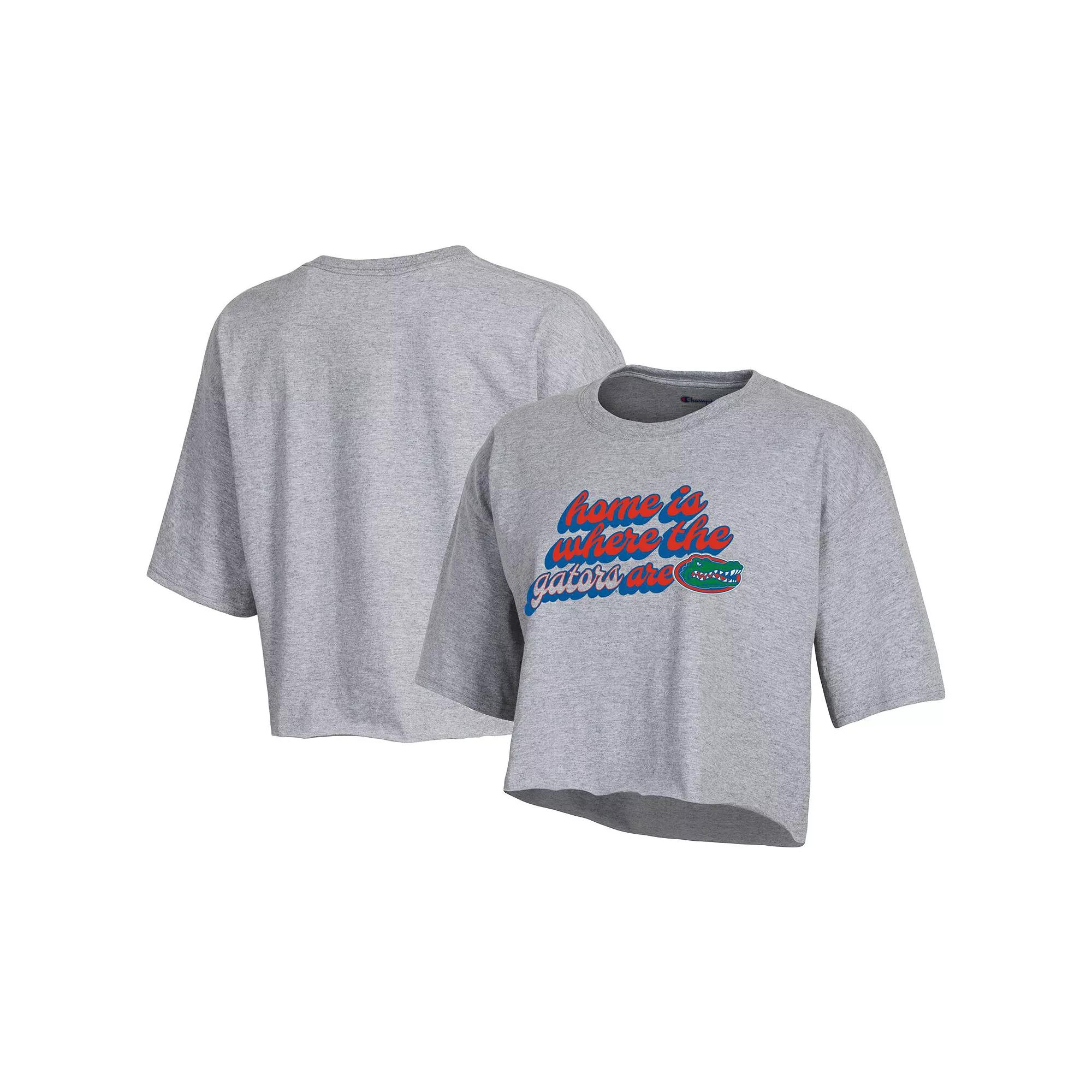 Women's Champion Gray Florida Gators Boyfriend Cropped T-Shirt, Size: XL, Grey Product Image