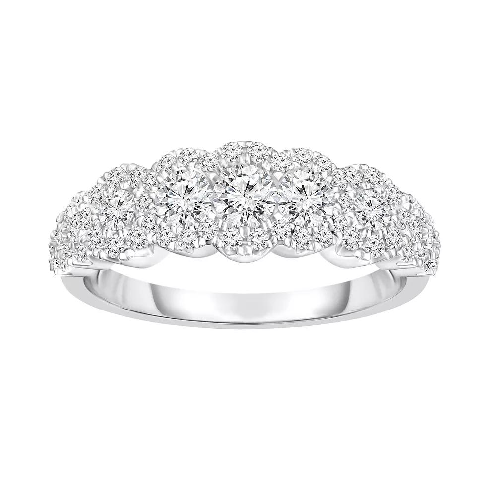 14k White Gold 3/4 Carat T.W. Diamond Band Ring, Women's, Size: 7 Product Image