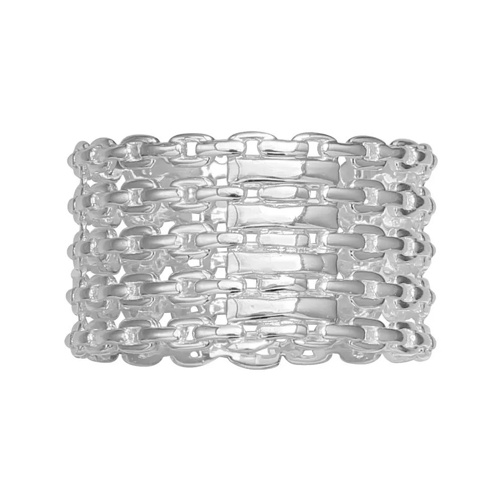 PRIMROSE Sterling Silver 5-Row Link Ring, Women's, Size: 7 Product Image