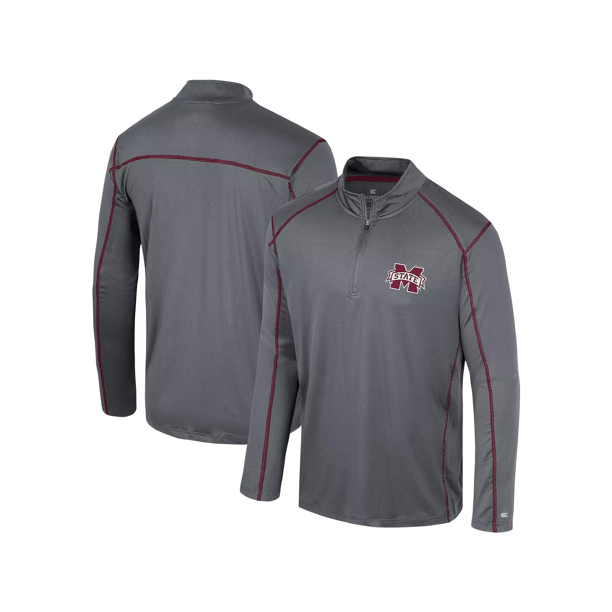 Men's Colosseum Black Mississippi State Bulldogs Cameron Quarter-Zip Windshirt,  Product Image