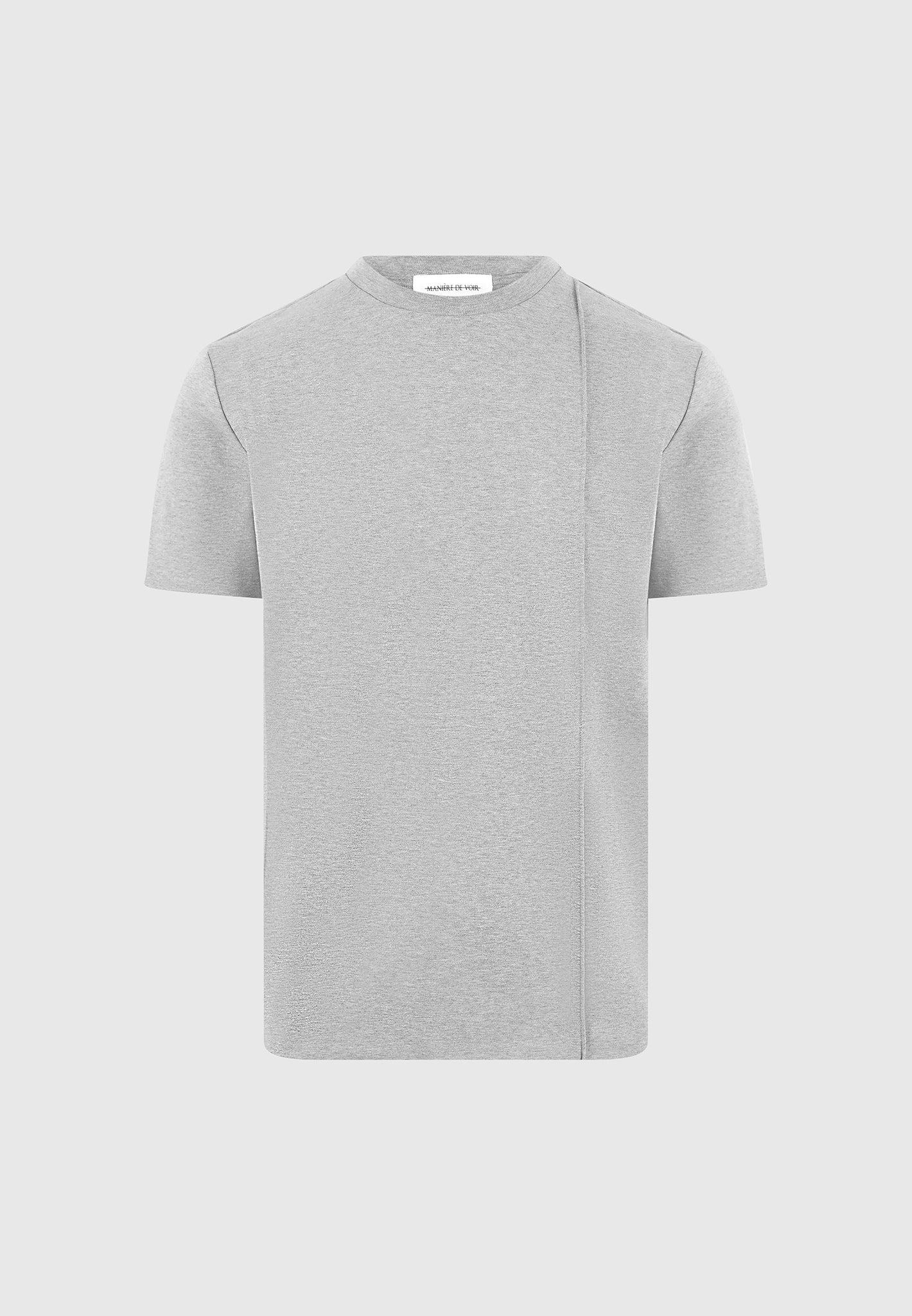 Bruno - Regular Fit Cotton T-Shirt with Pintuck - Grey Male Product Image