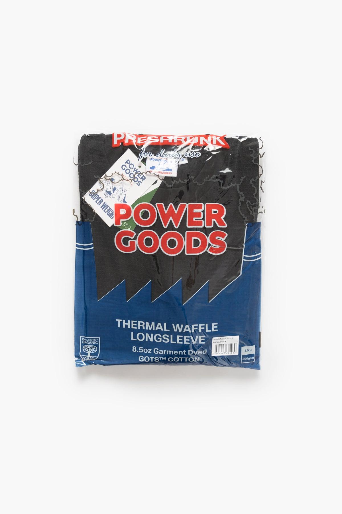 Power Goods - Thermal Waffle Long Sleeve Tee - Black Product Image
