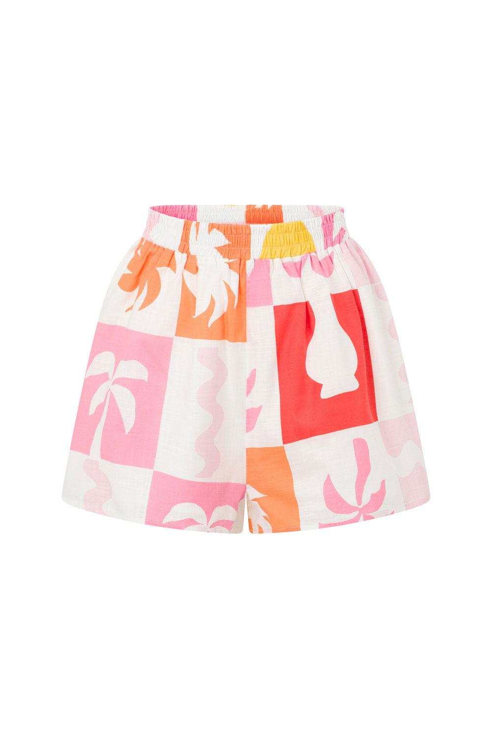 Seona Shorts - Palm Tile Fuego Product Image