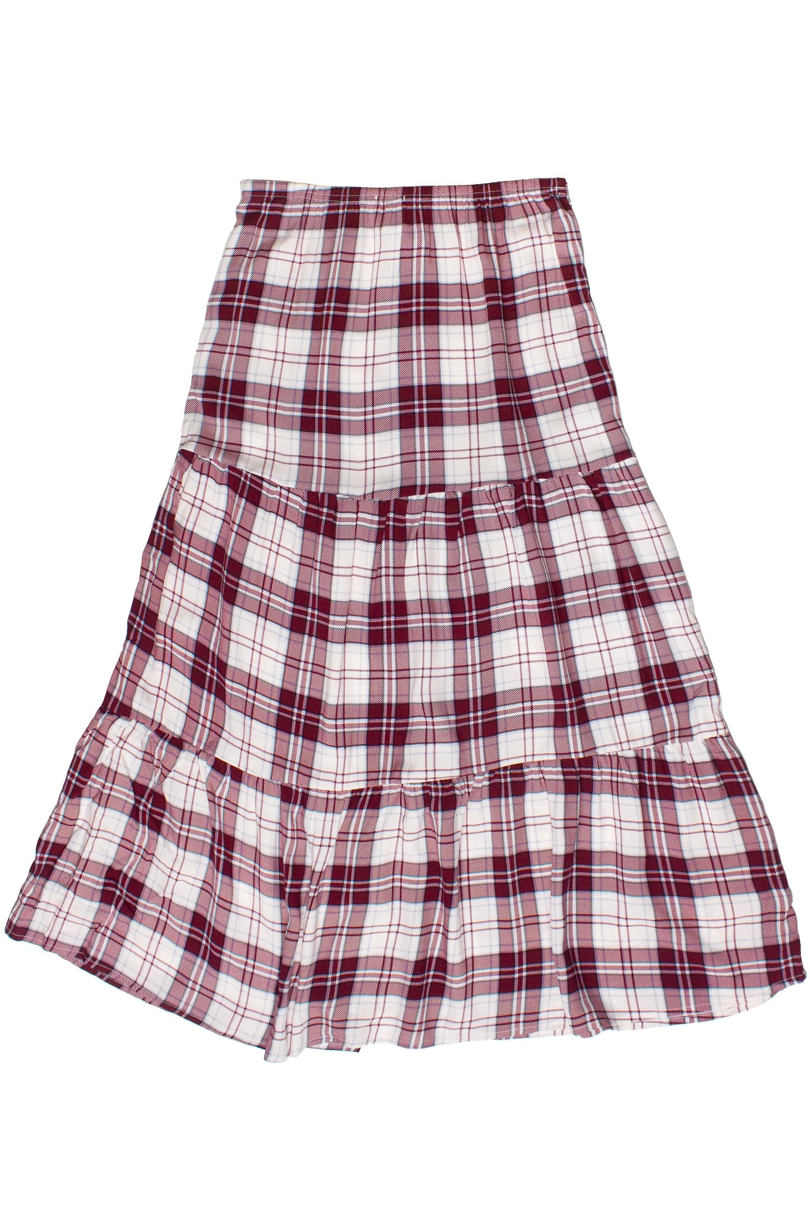 Plaid Tiered Maxi Skirt Product Image