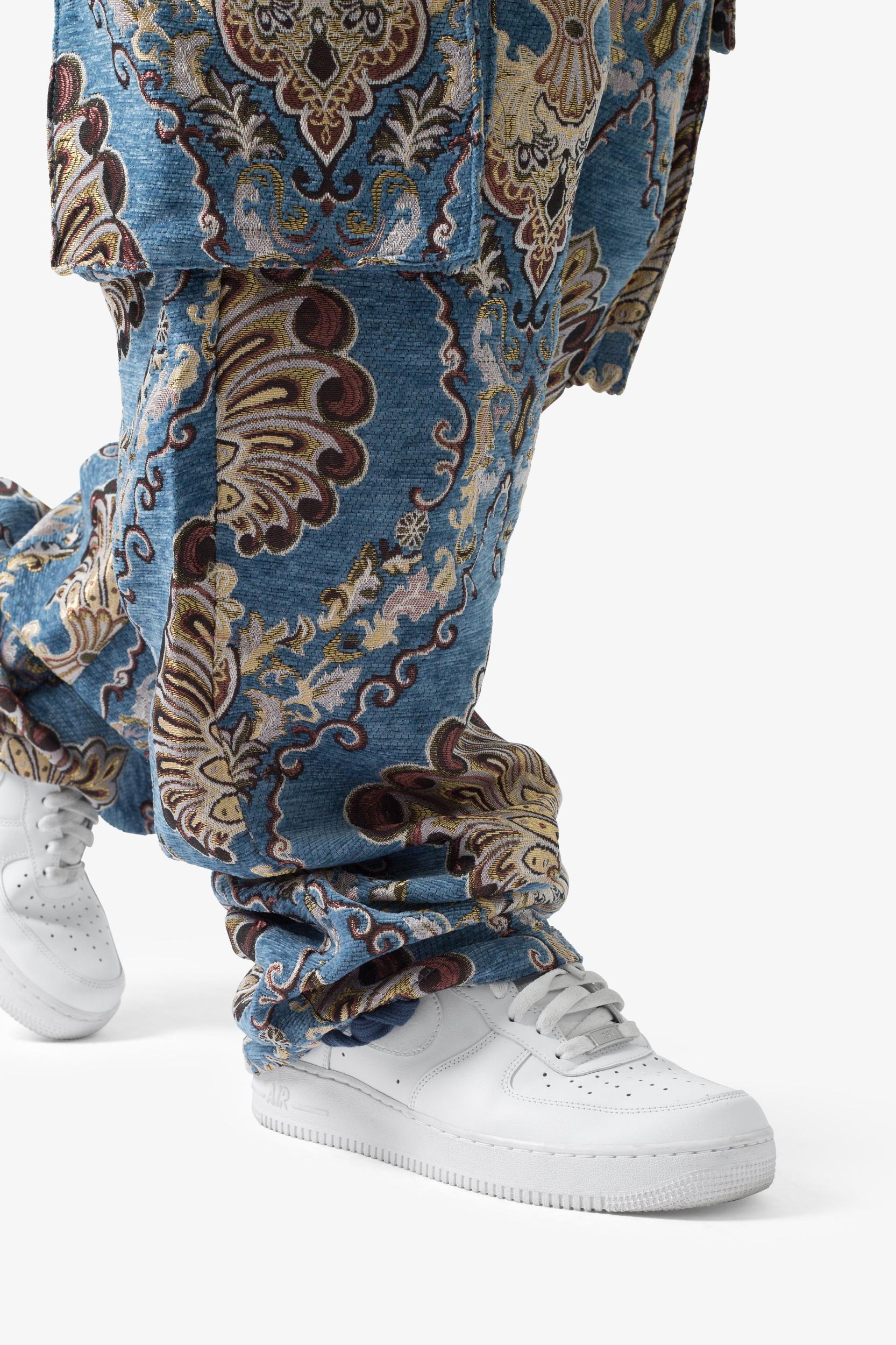 Ultra Baggy Jacquard Floral Cargo Pants - Multi Floral Product Image