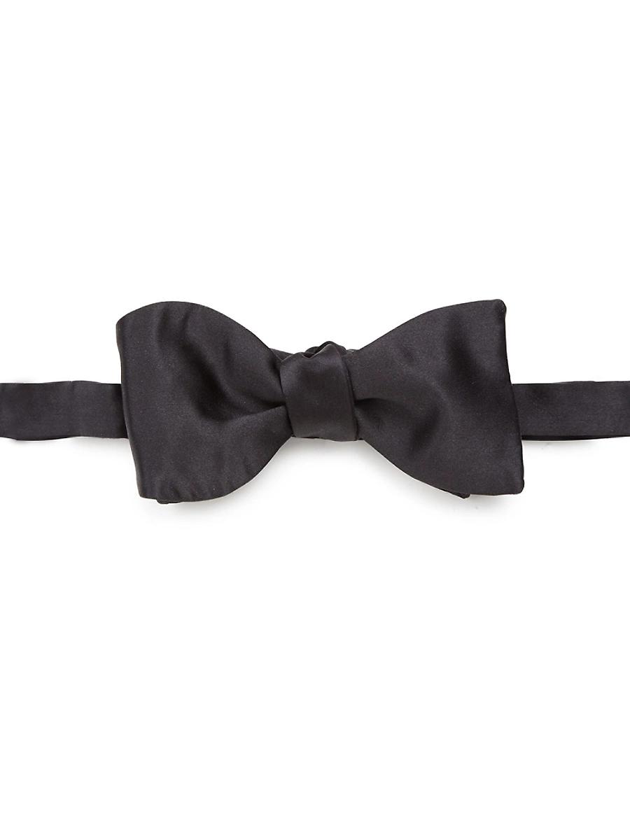 Mens Solid Silk Self-Tied Bow Tie Product Image