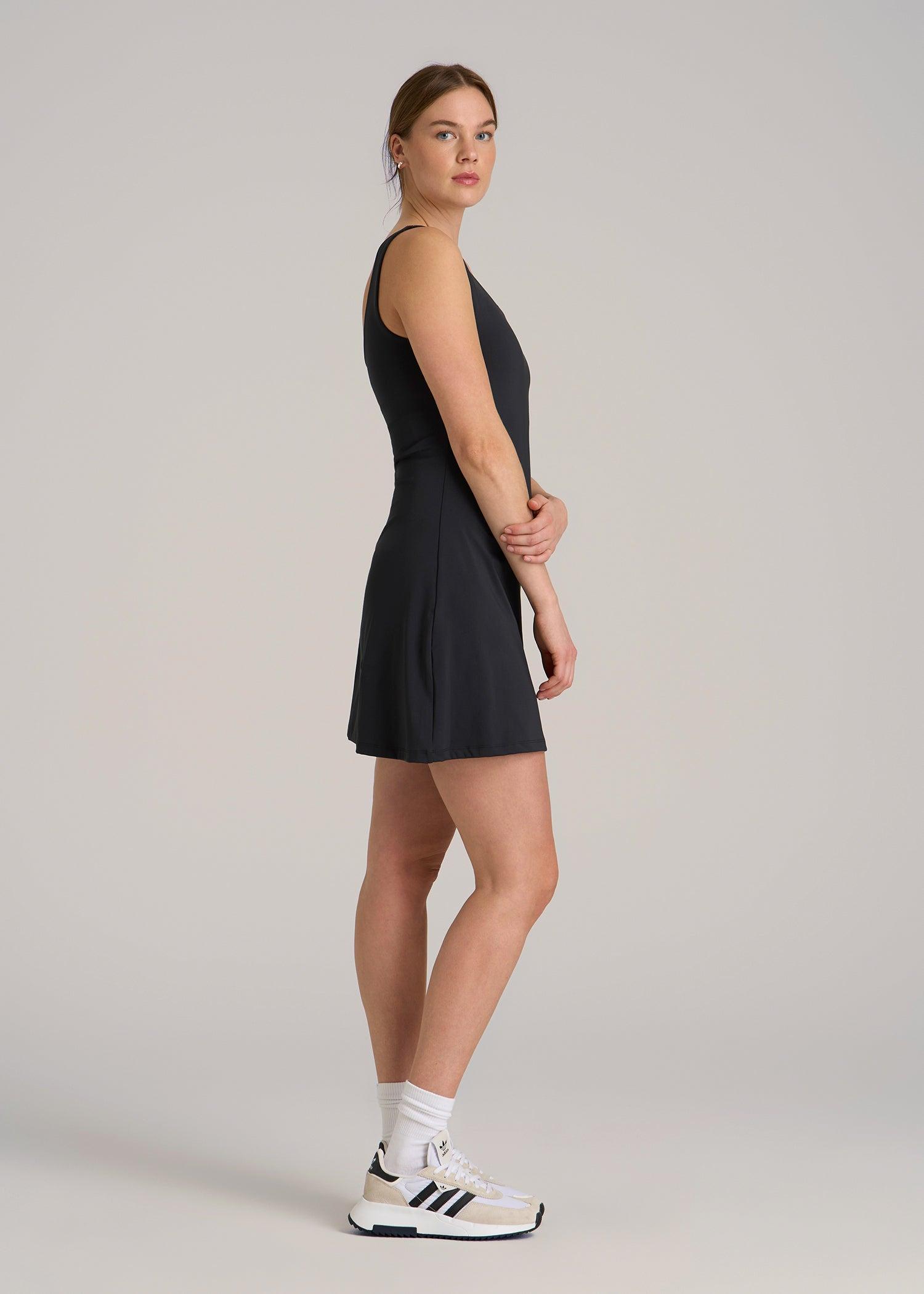 Active Dress with Shorts for Tall Women in Black Female Product Image