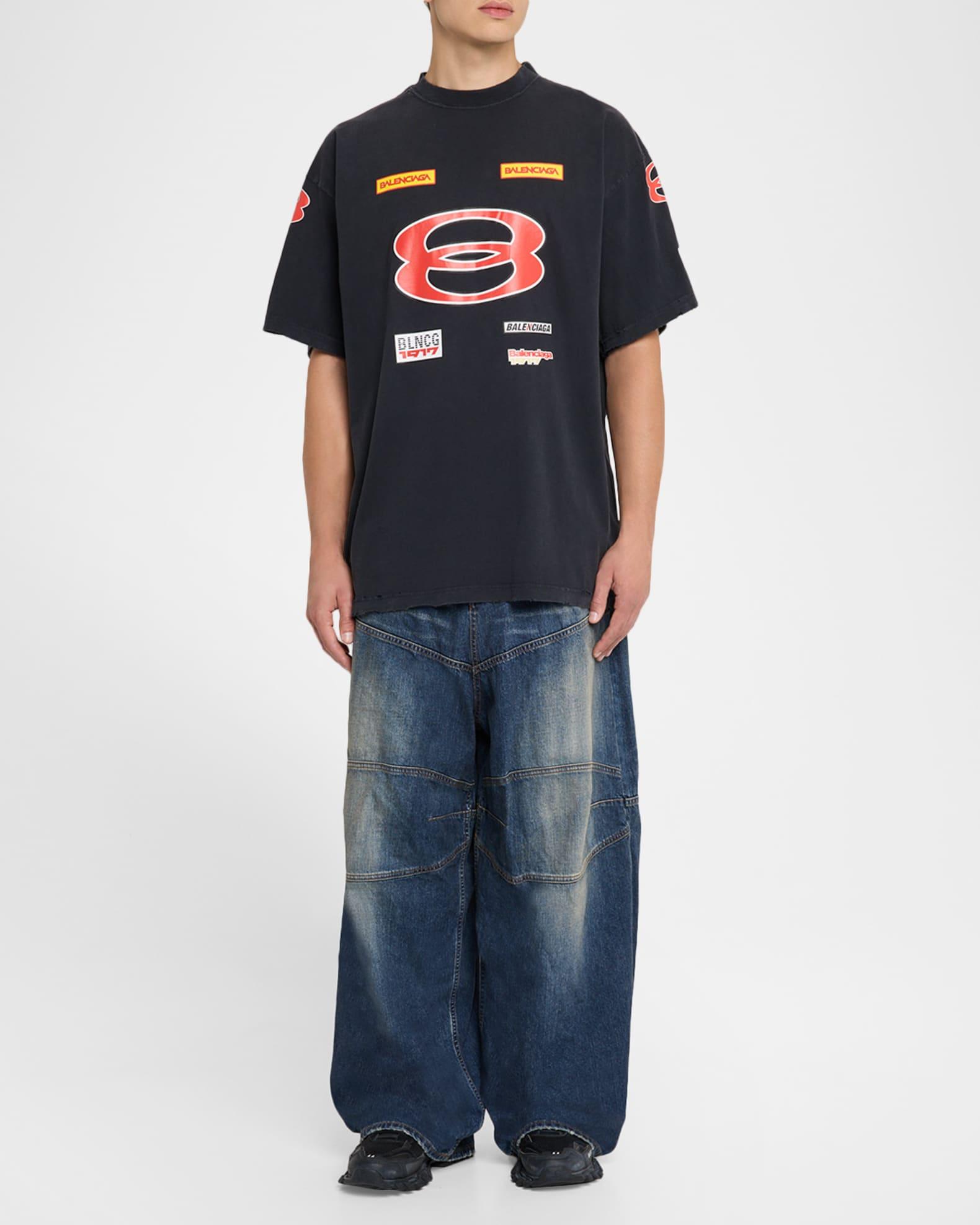 Men's Sponsor Logos Oversized Graphic T-Shirt Product Image