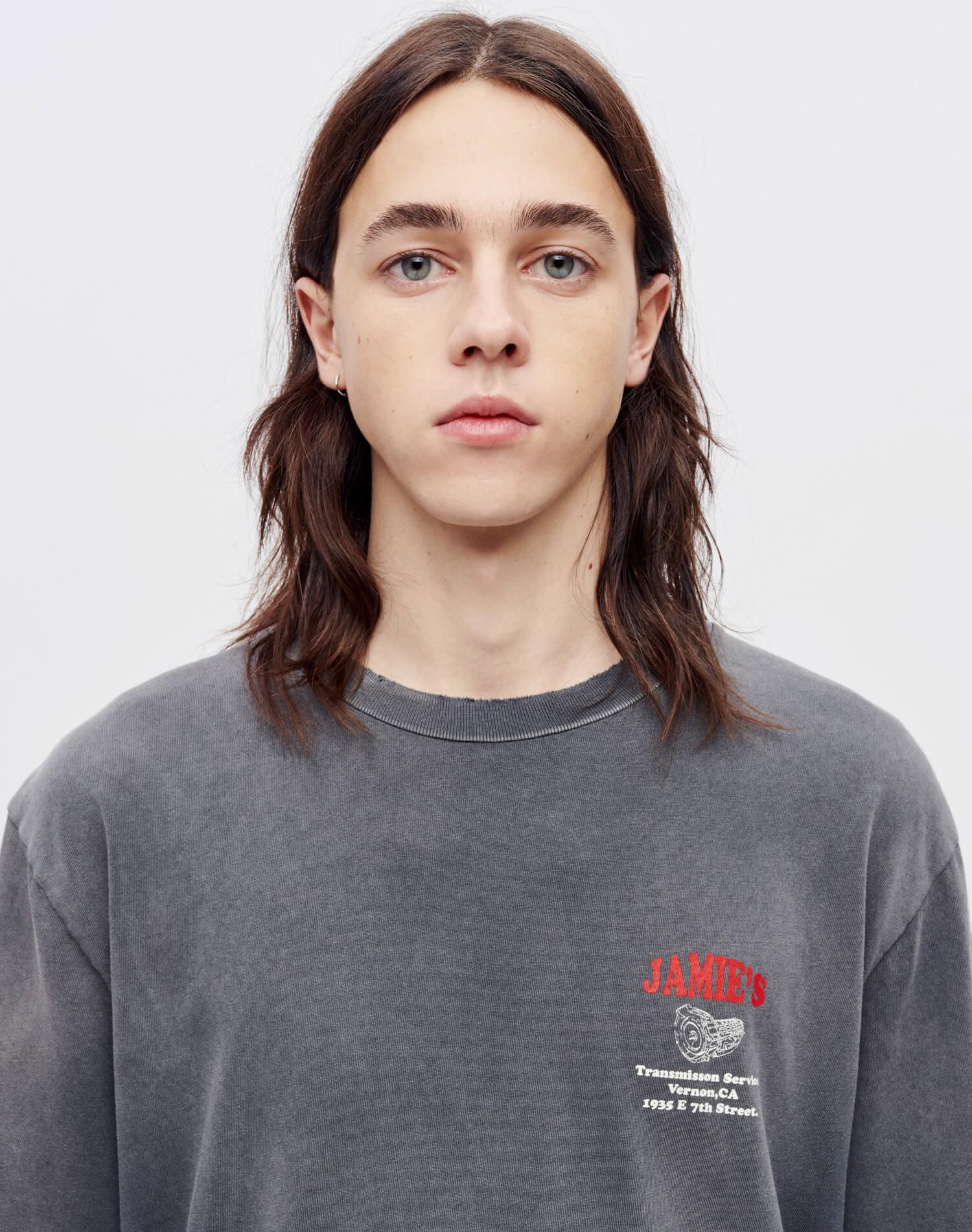 Loose "Transmission Service" Tee - Sun Faded Black Product Image