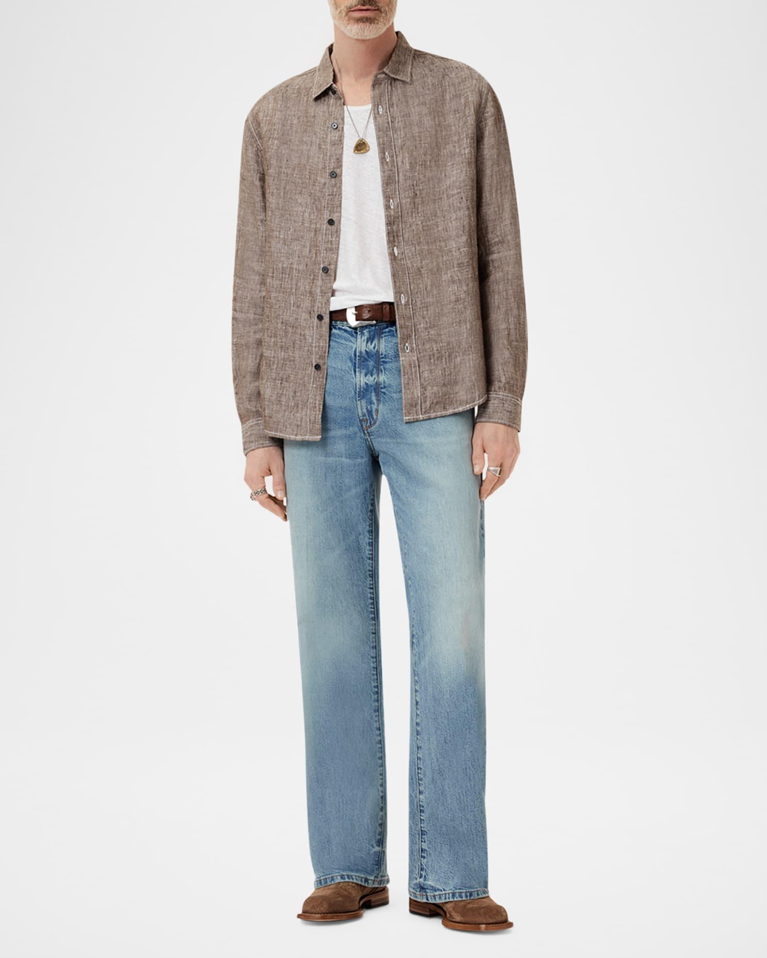 Men's Ben Linen Casual Button-Down Shirt Product Image