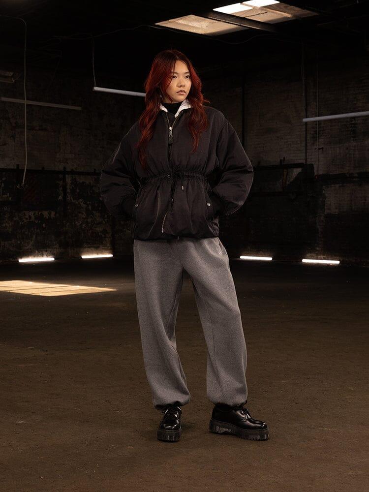 WOMEN'S SHORT CINCHED WAIST JACKET - BLACK / M Product Image