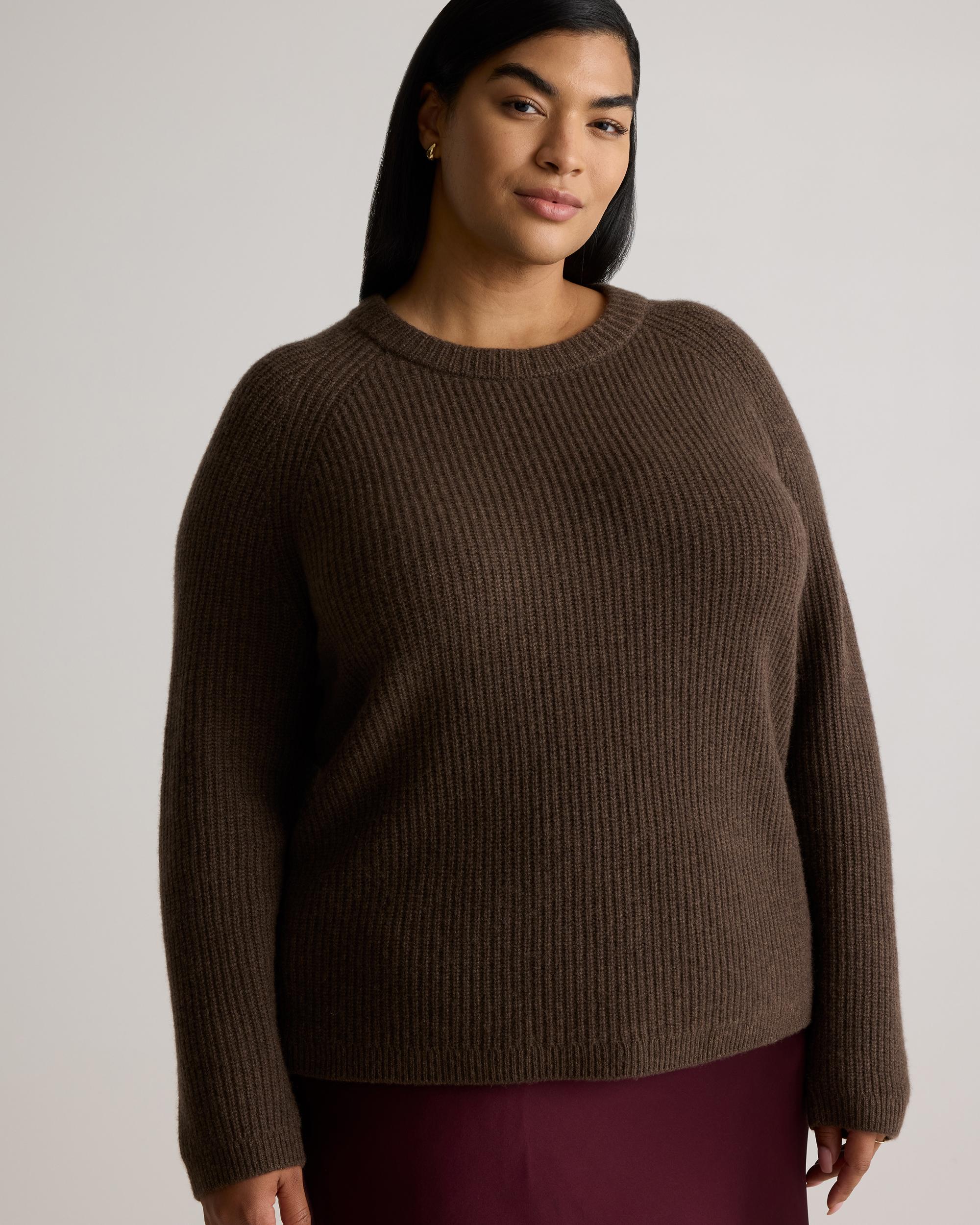 Quince | Women's Mongolian Cashmere Fisherman Crewneck Sweater Product Image