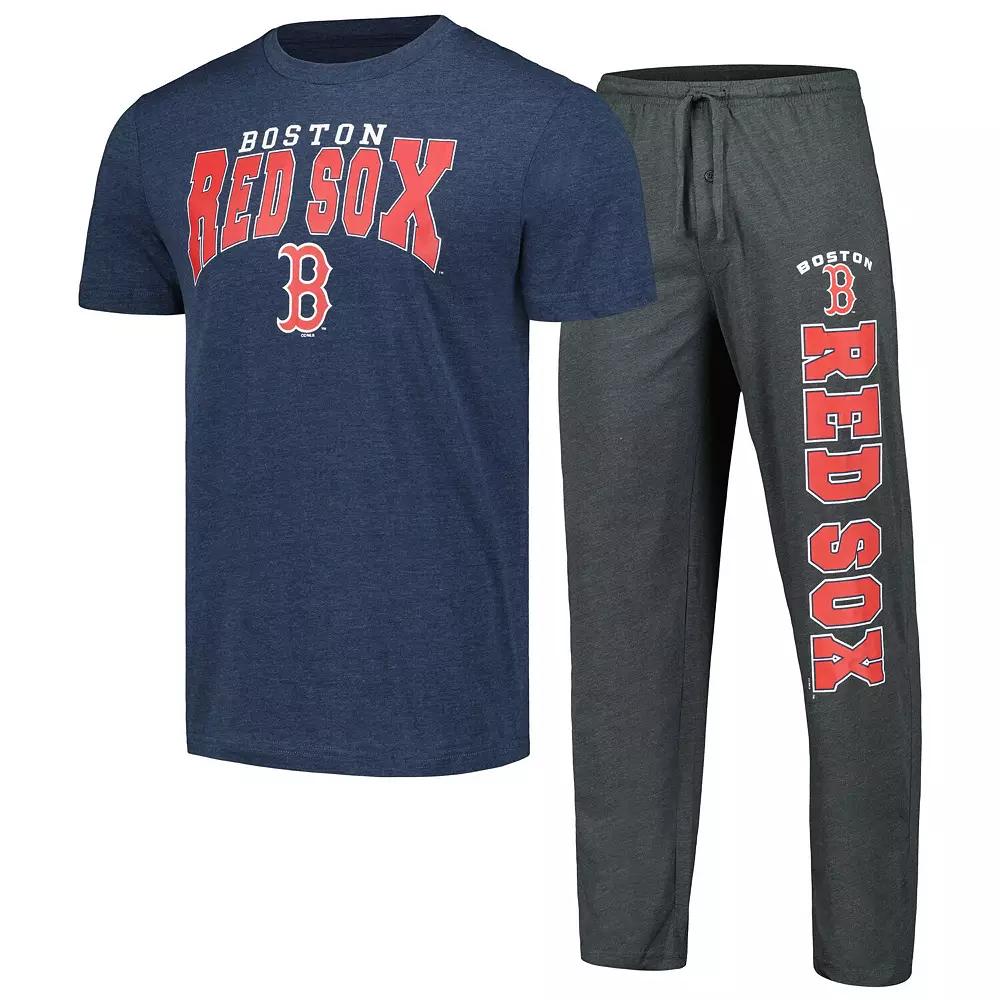 Men's Concepts Sport Charcoal/Navy Boston Red Sox Meter T-Shirt & Pants Sleep Set, Size: XL Product Image