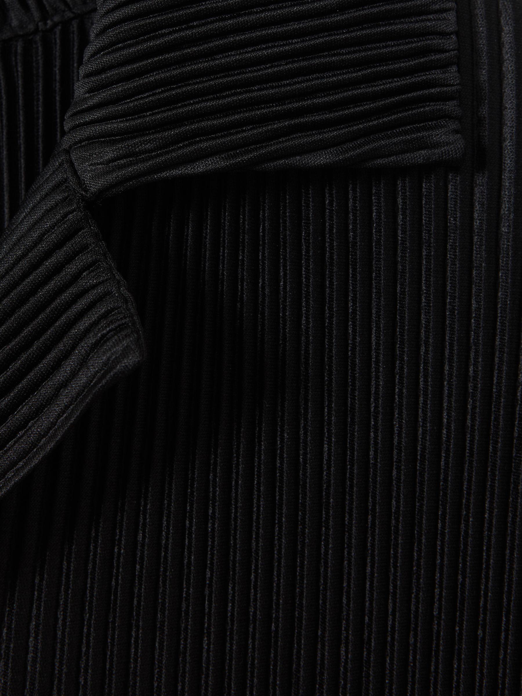 Plisse Cuban Collar Shirt in Black Product Image