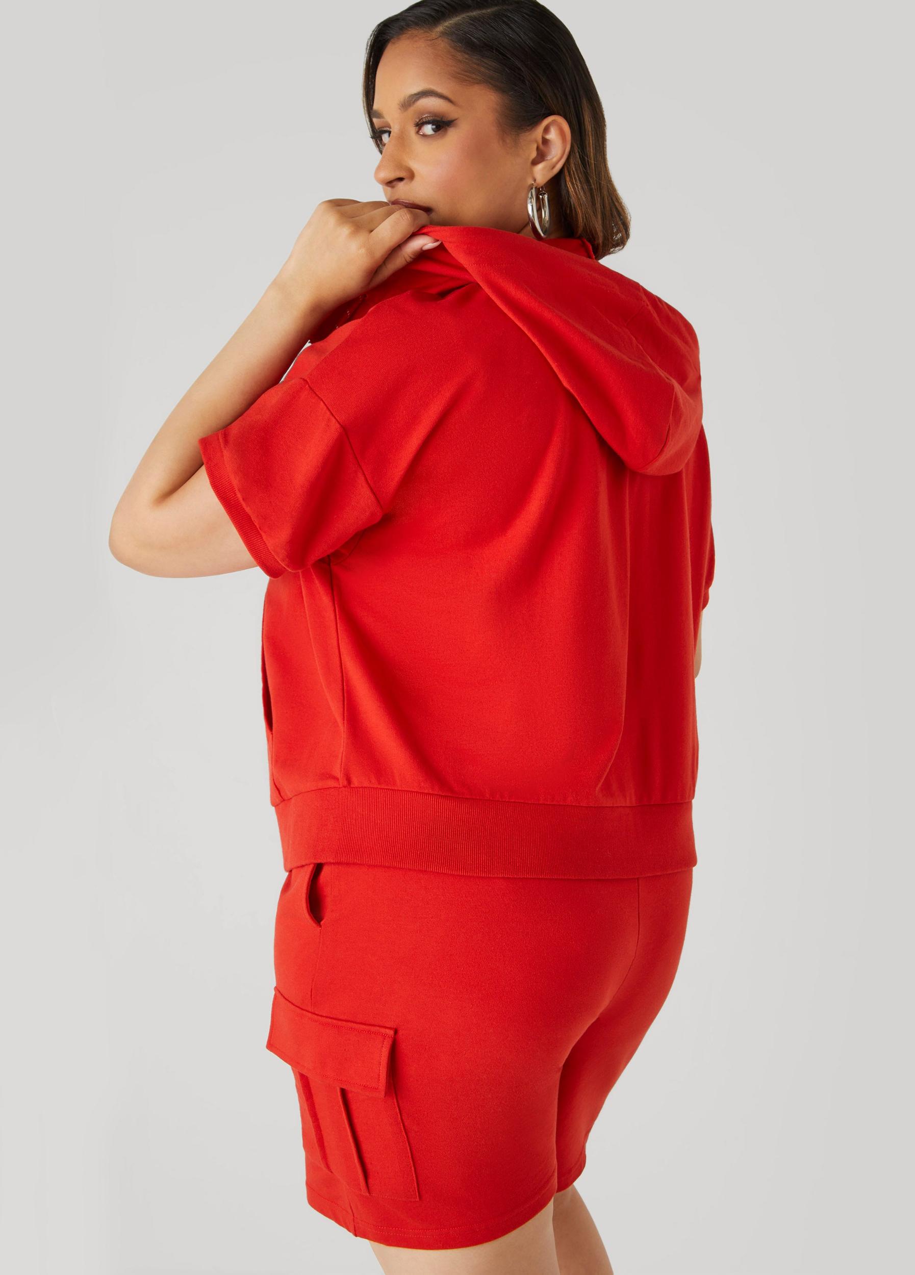 Plus Size Zip Front French Terry Hoodie Ashley Stewart Product Image