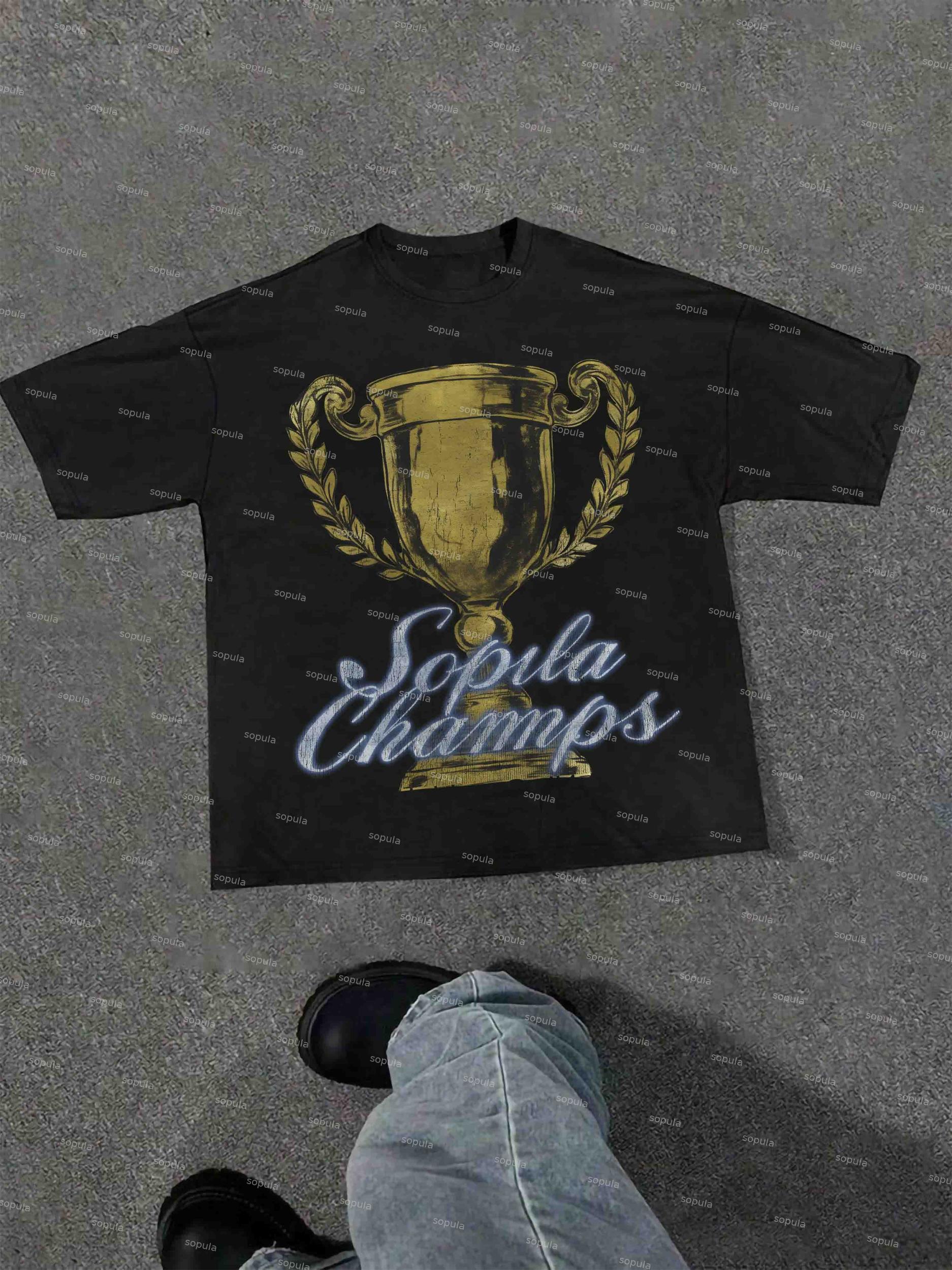 Vintage Trophy Graphic Cotton T-shirt Product Image