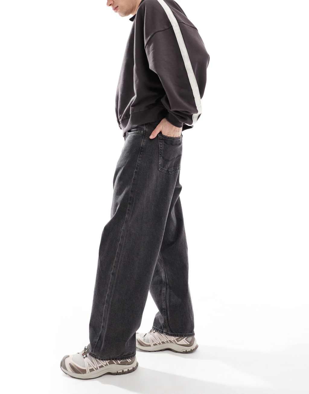 Jack & Jones Ron skater jeans in washed black  Product Image