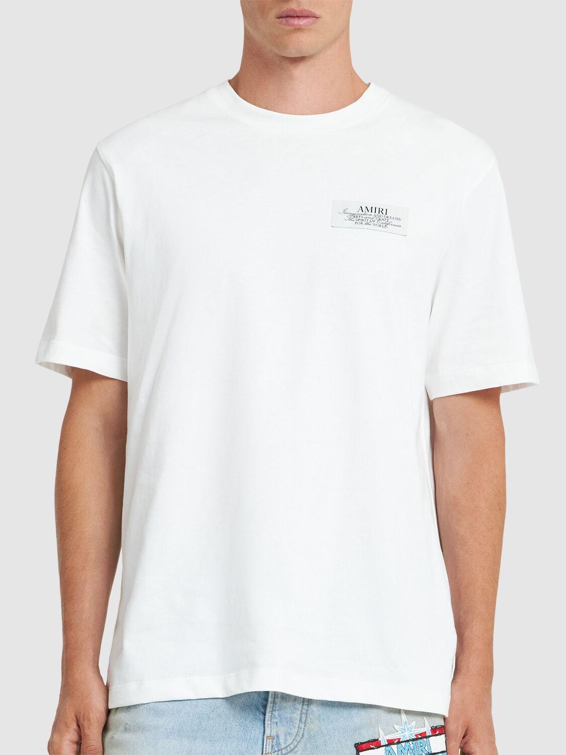 AMIRI Black Crewneck T-shirt With Logo Lettering On Front And Rear Product Image