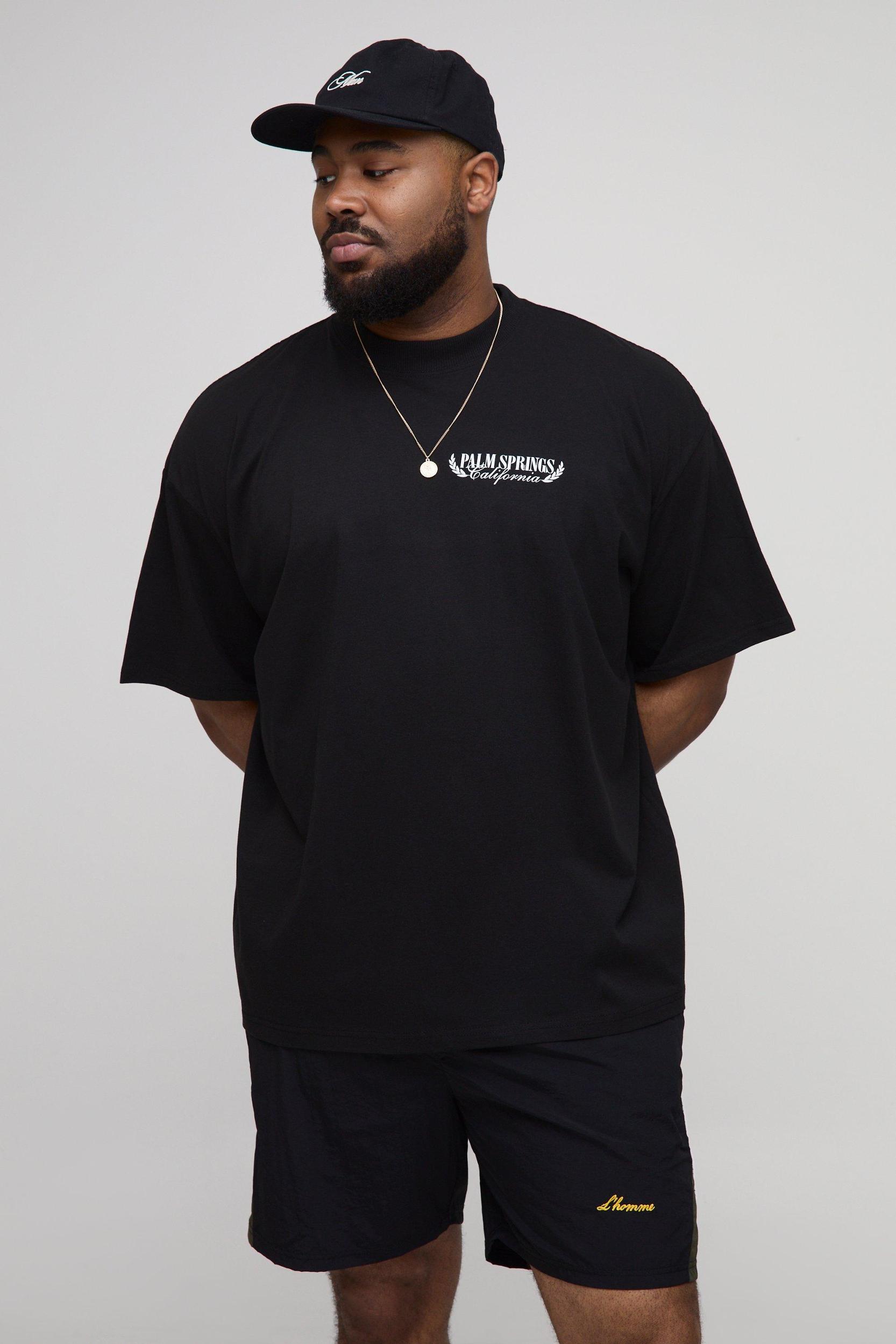 Plus Oversized Official Palm Springs Printed T-Shirt | boohooMAN USA Product Image