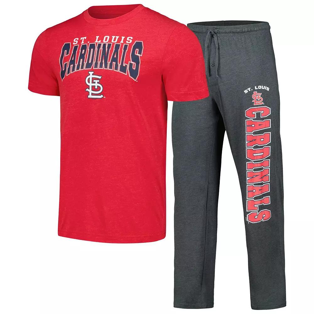 Men's Concepts Sport Charcoal/Red St. Louis Cardinals Meter T-Shirt & Pants Sleep Set,  Product Image