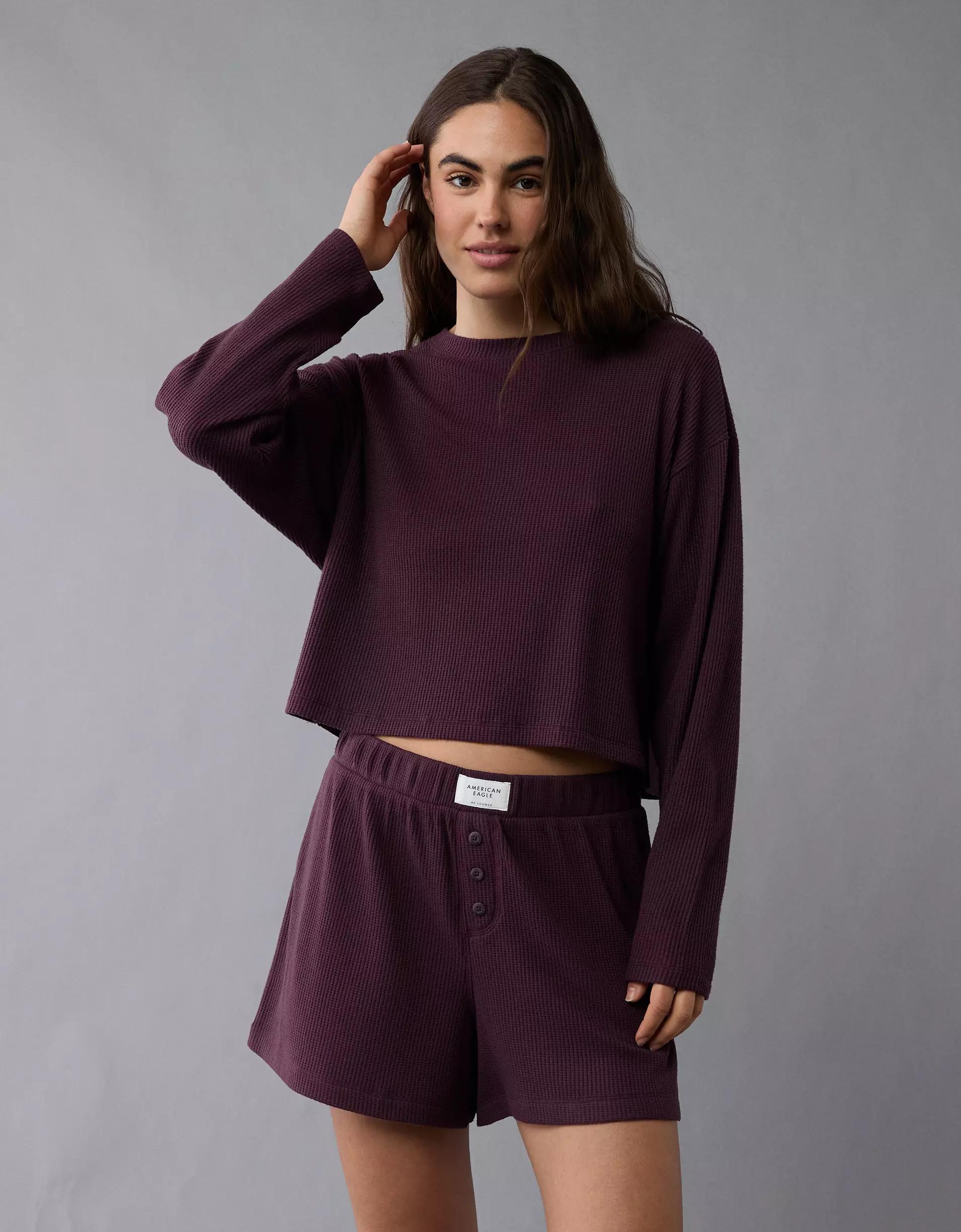 AE Luxe Plush Waffle Tee + Short Lounge Set Product Image