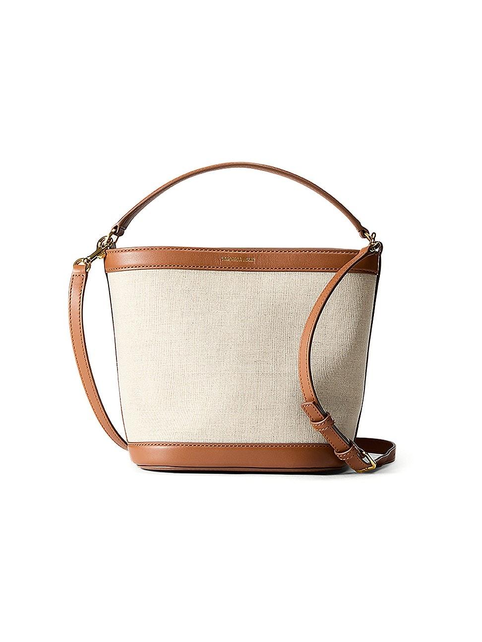 Womens Small Canvas & Leather Bucket Bag Product Image
