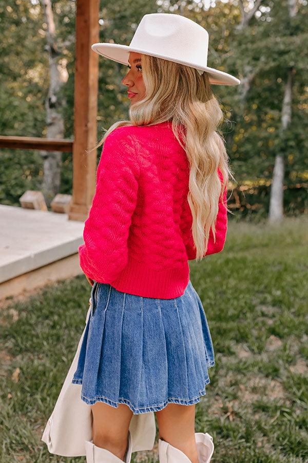 Sweet Serendipity Knit Sweater in Bright Red Product Image