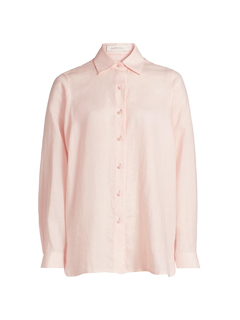 Womens Crush Oversized Button-Front Shirt Product Image