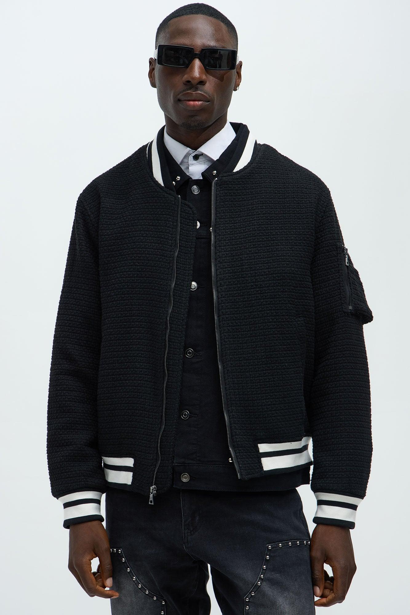 Charlie Tweed Bomber Jacket - Black Product Image