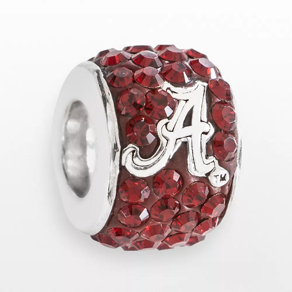 LogoArt Alabama Crimson Tide Sterling Silver Crystal Logo Bead, Women's, Red Product Image