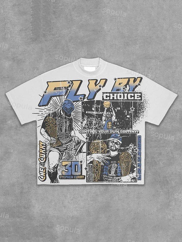 Fly By Choice Stephen Curry Graphics Print Cotton Casual T-Shirt Product Image