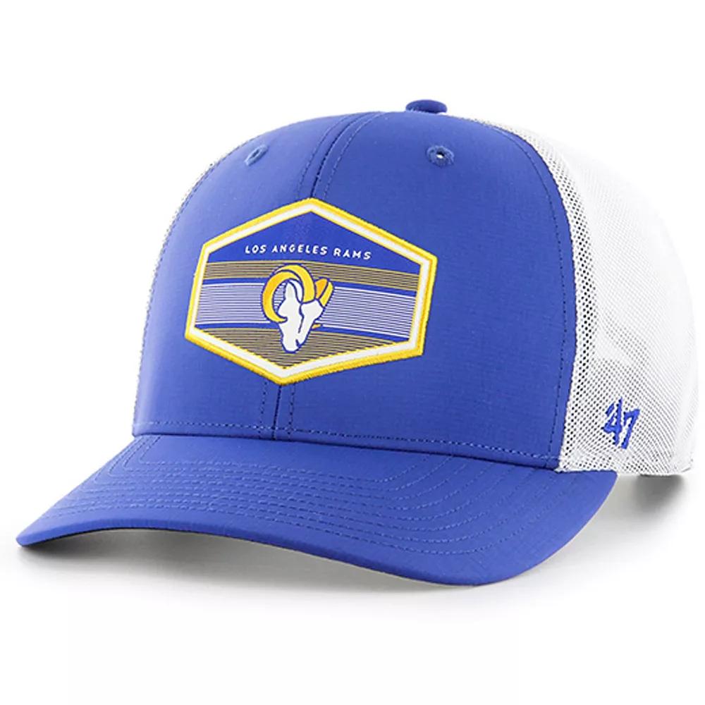 Men's '47 Royal Los Angeles Rams Burgess Trucker Adjustable Hat, Blue Product Image