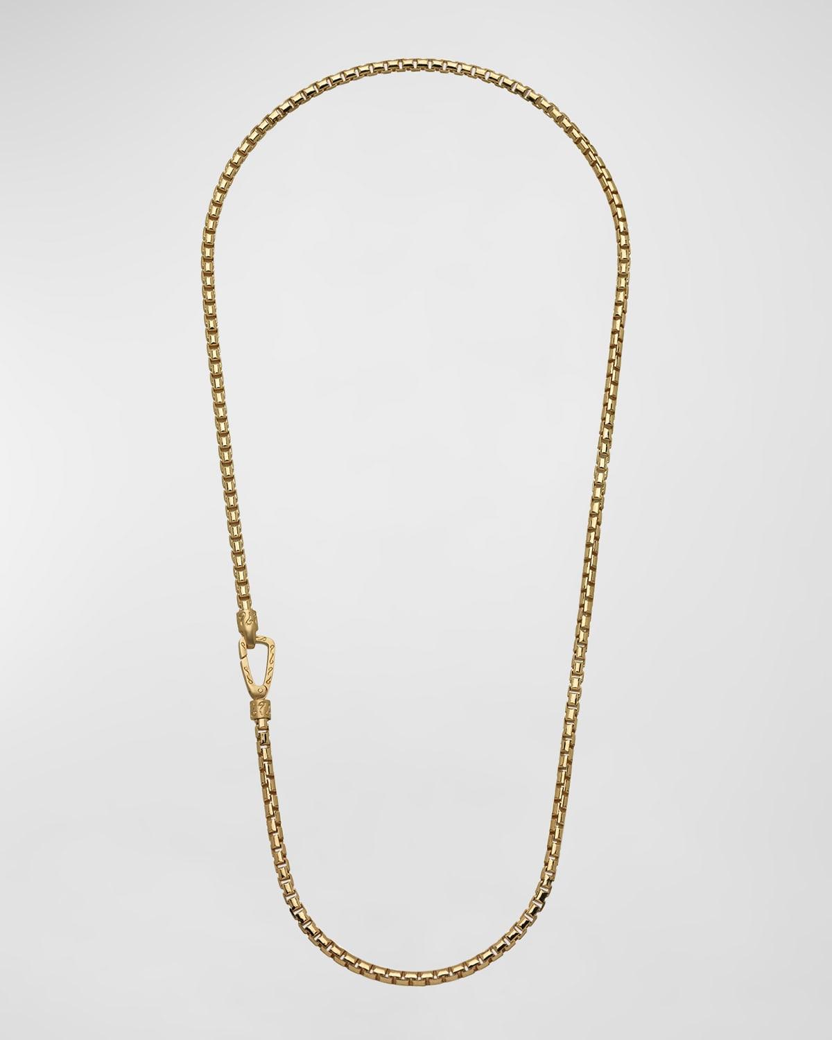 Mens Ulysses Box Chain Necklace in Gold, 57mm Product Image