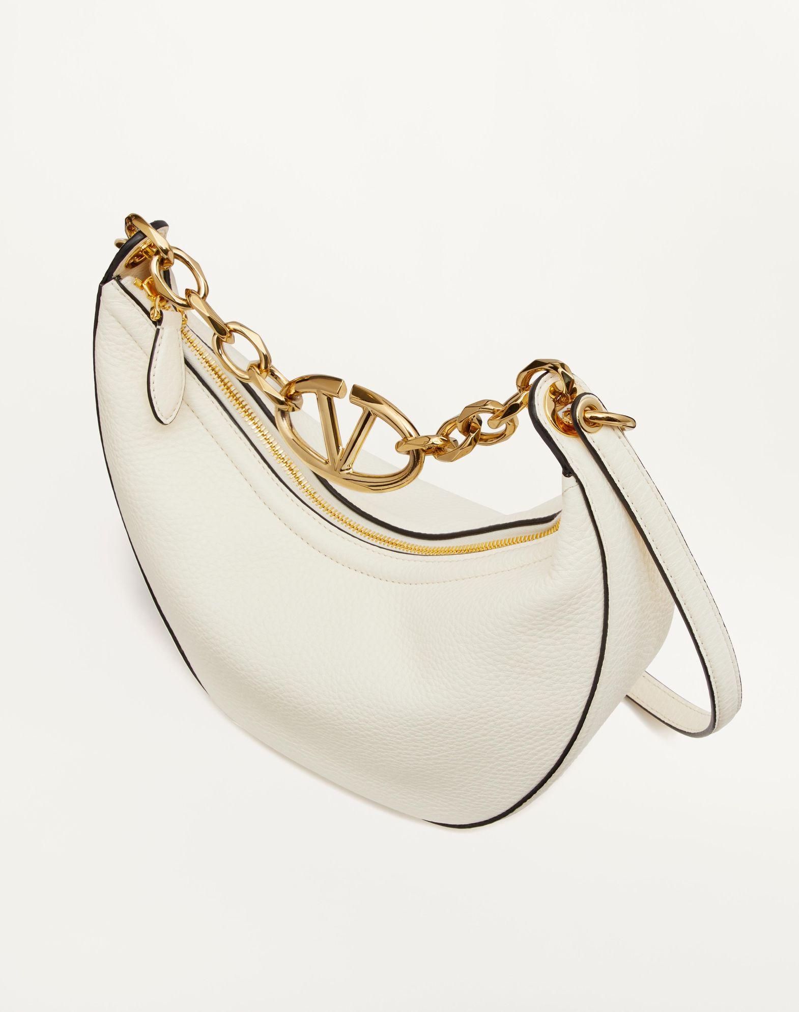 Small Vlogo Moon Hobo Bag In Grainy Calfskin With Chain Product Image