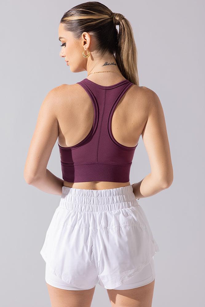 Sweat Sesh Crop Top - Plum Product Image
