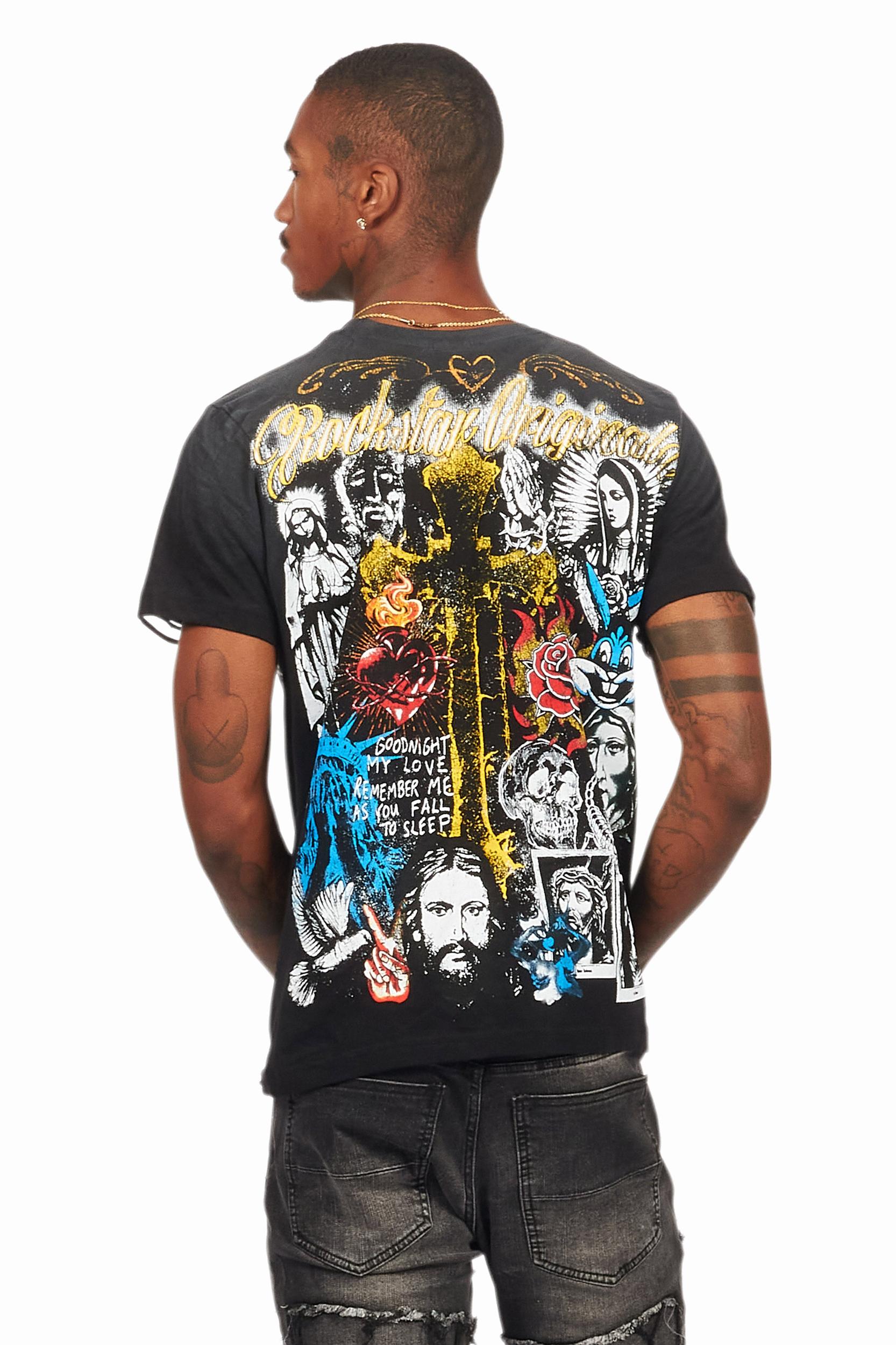 Axion Black Graphic T-Shirt Male Product Image