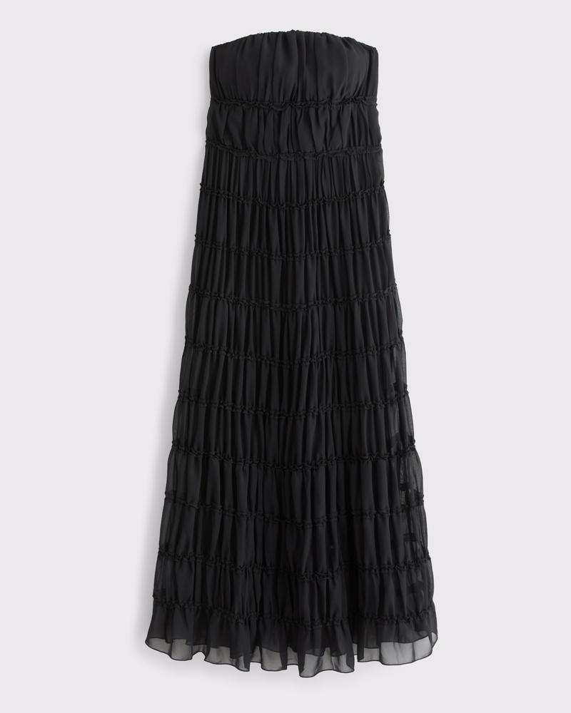 Strapless Ruffle Maxi Dress Product Image