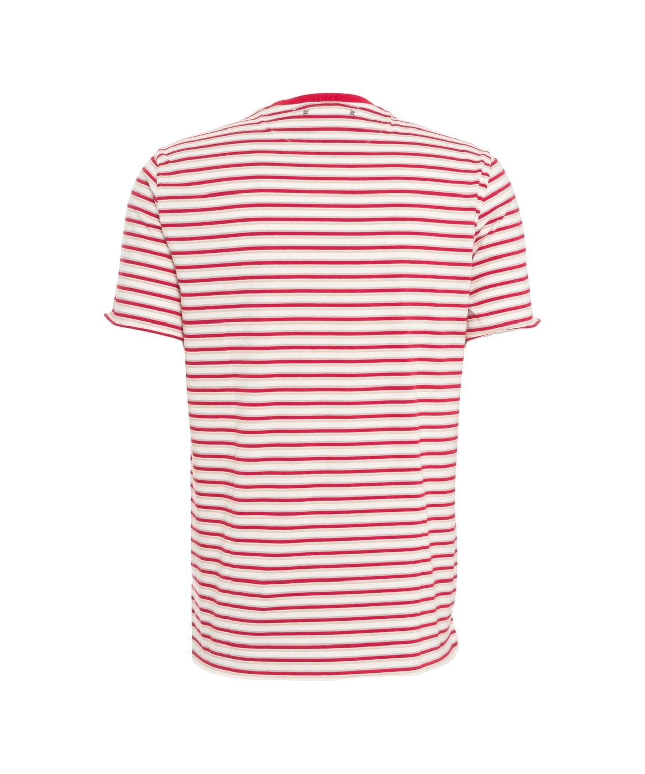Striped t-shirt with logo embroidery Product Image