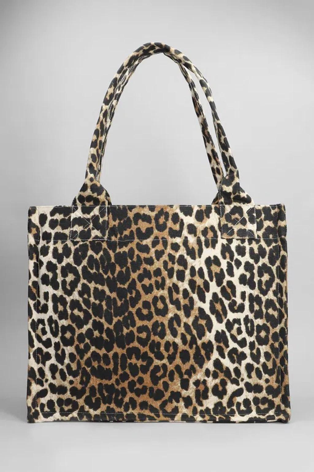 large leopard-print canvas tote bag Product Image