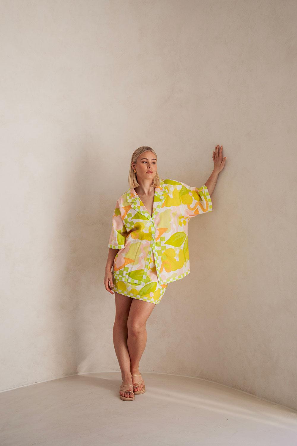 Elli Top -  Checker Floral Product Image