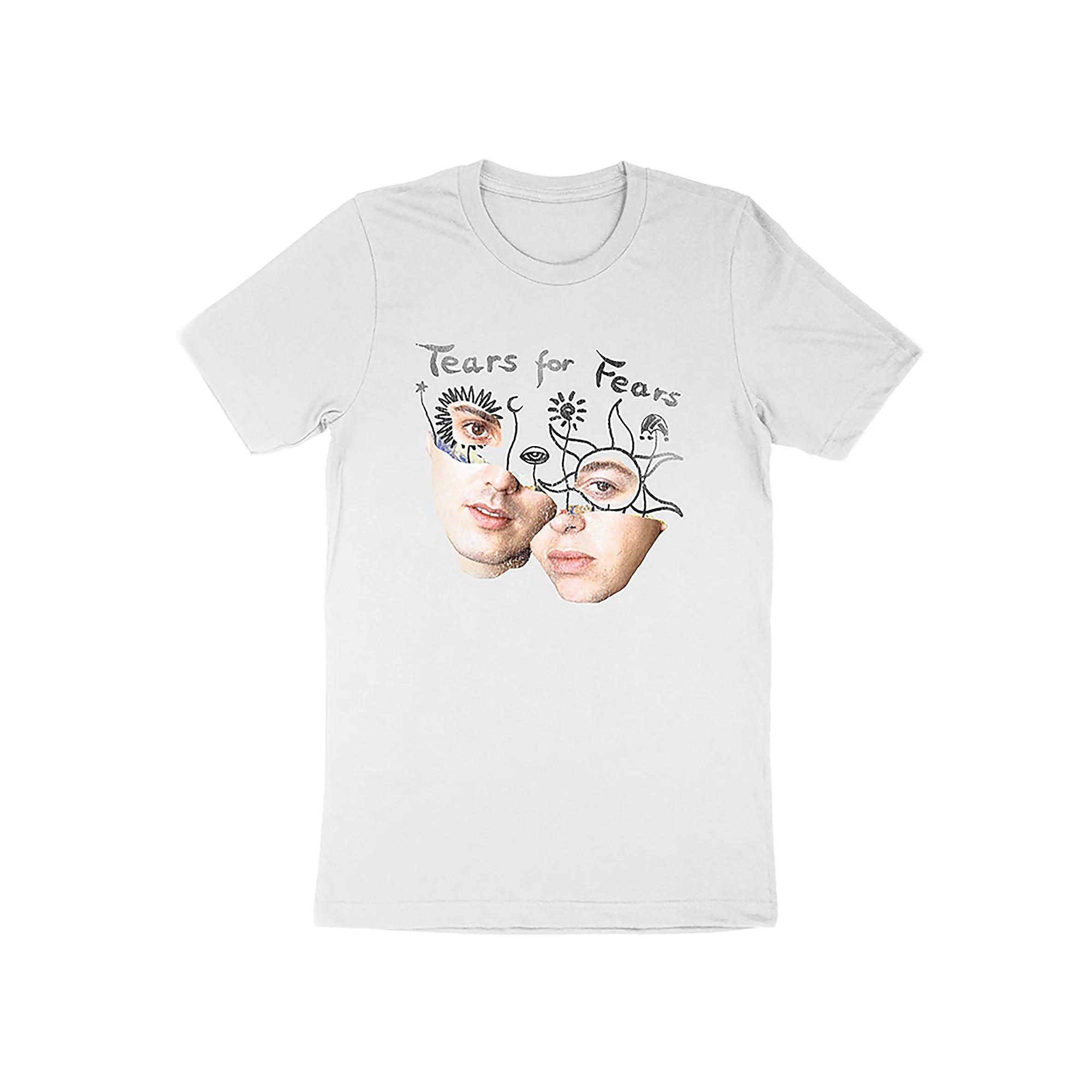 Men's Tears For Fears Face Collage Tee, Size: Small, White Product Image