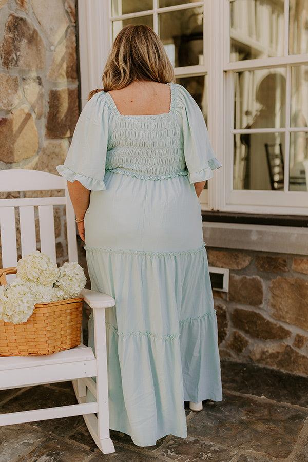 Charming Glance Tiered Maxi Dress in Mint Curves Product Image