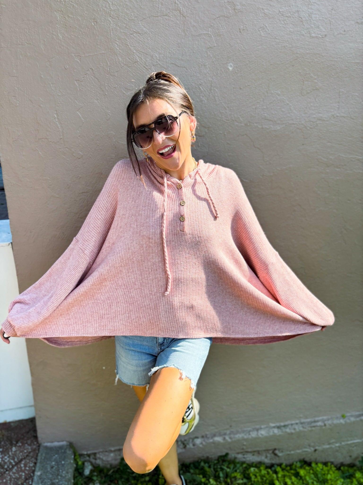Oversized Waffle Knit Tunic Sweater Product Image