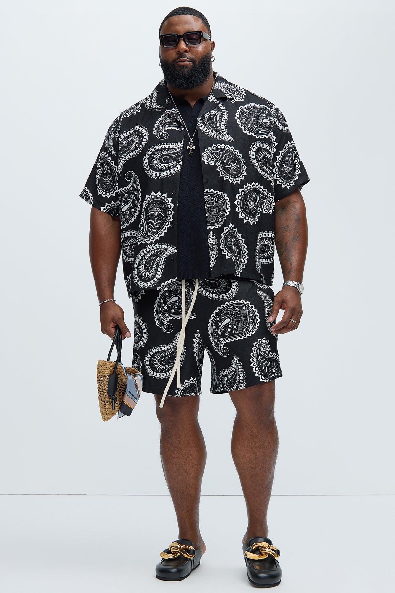 Laredo Paisley Warm Up Shorts - Black/White Product Image