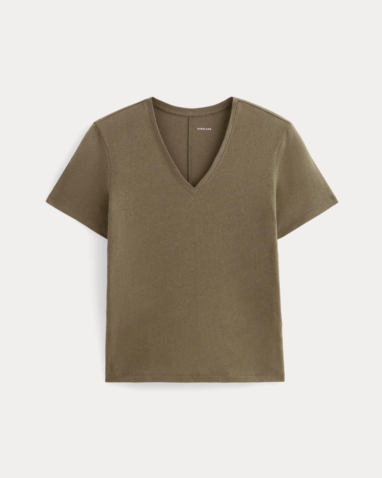 Womens Slouchy V-Neck T-Shirt in Cotton Linen by Everlane Product Image