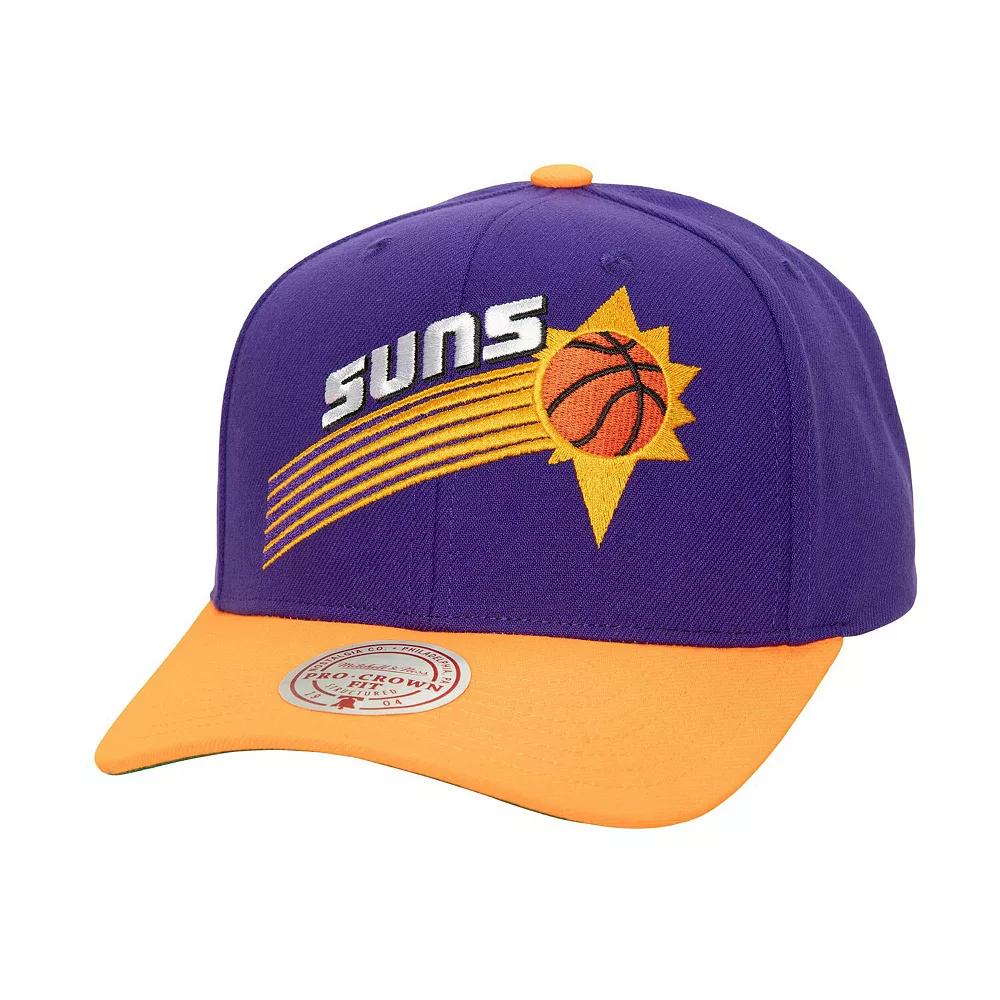 Men's Mitchell & Ness Purple/Orange Phoenix Suns Soul XL Logo Pro Crown Snapback Hat, Phx Purple Product Image