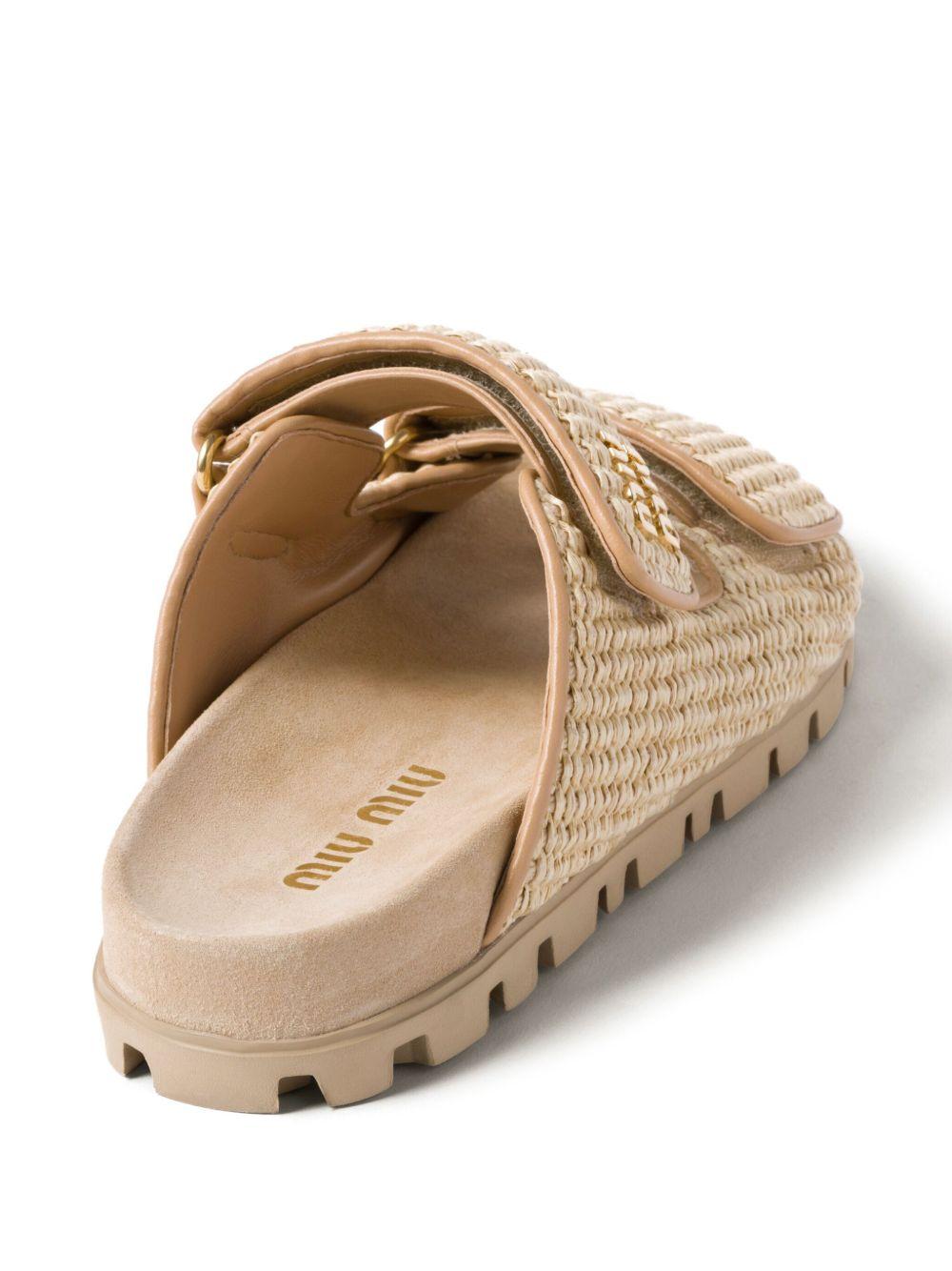 touch-strap raffia sandals Product Image