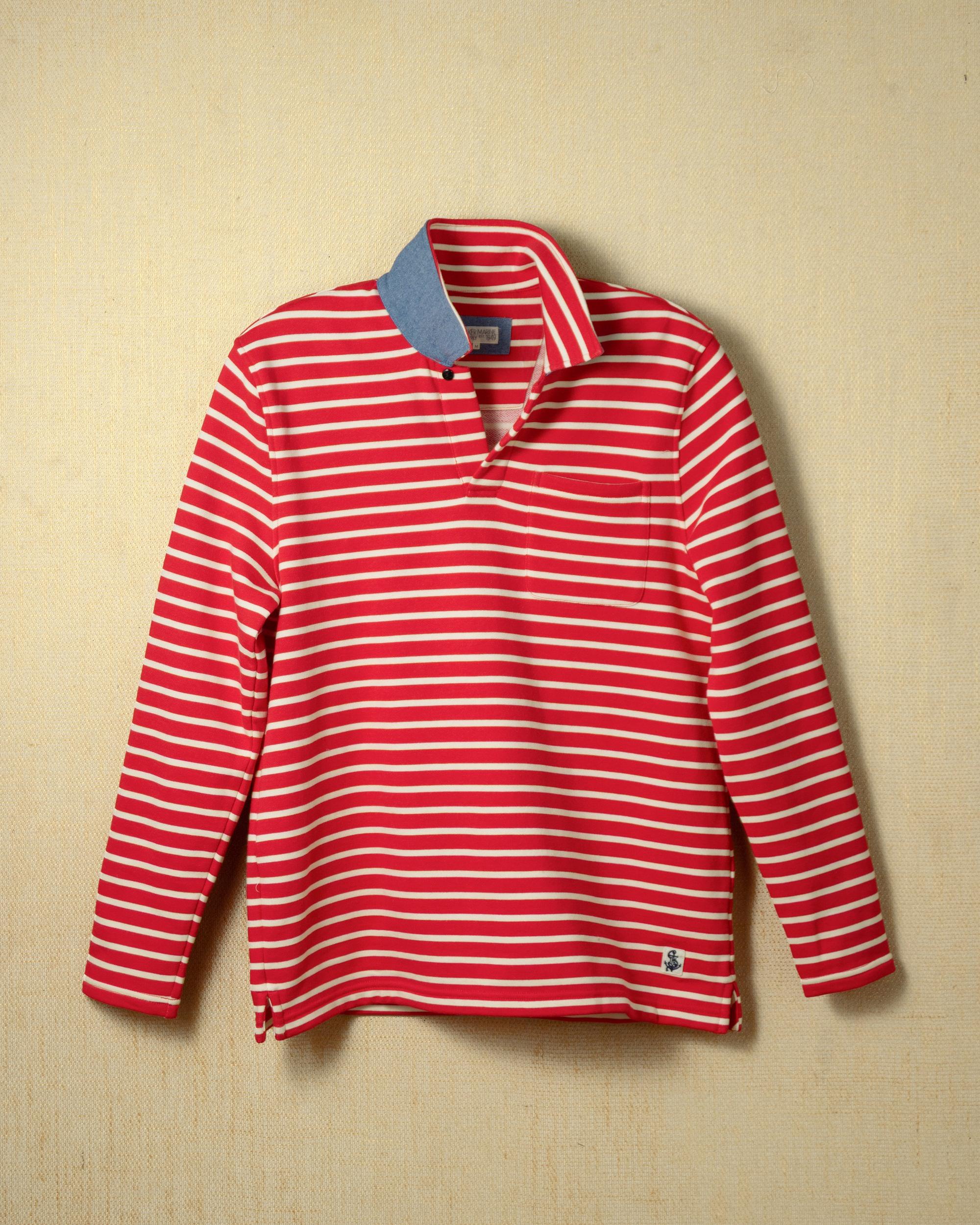 Acadia Polo in Breton Red/Cream Loopback Terry Product Image